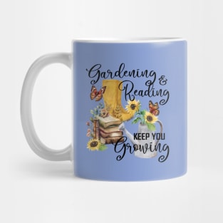 COTTAGE CORE GARDENING & READING KEEP YOU GROWING Mug